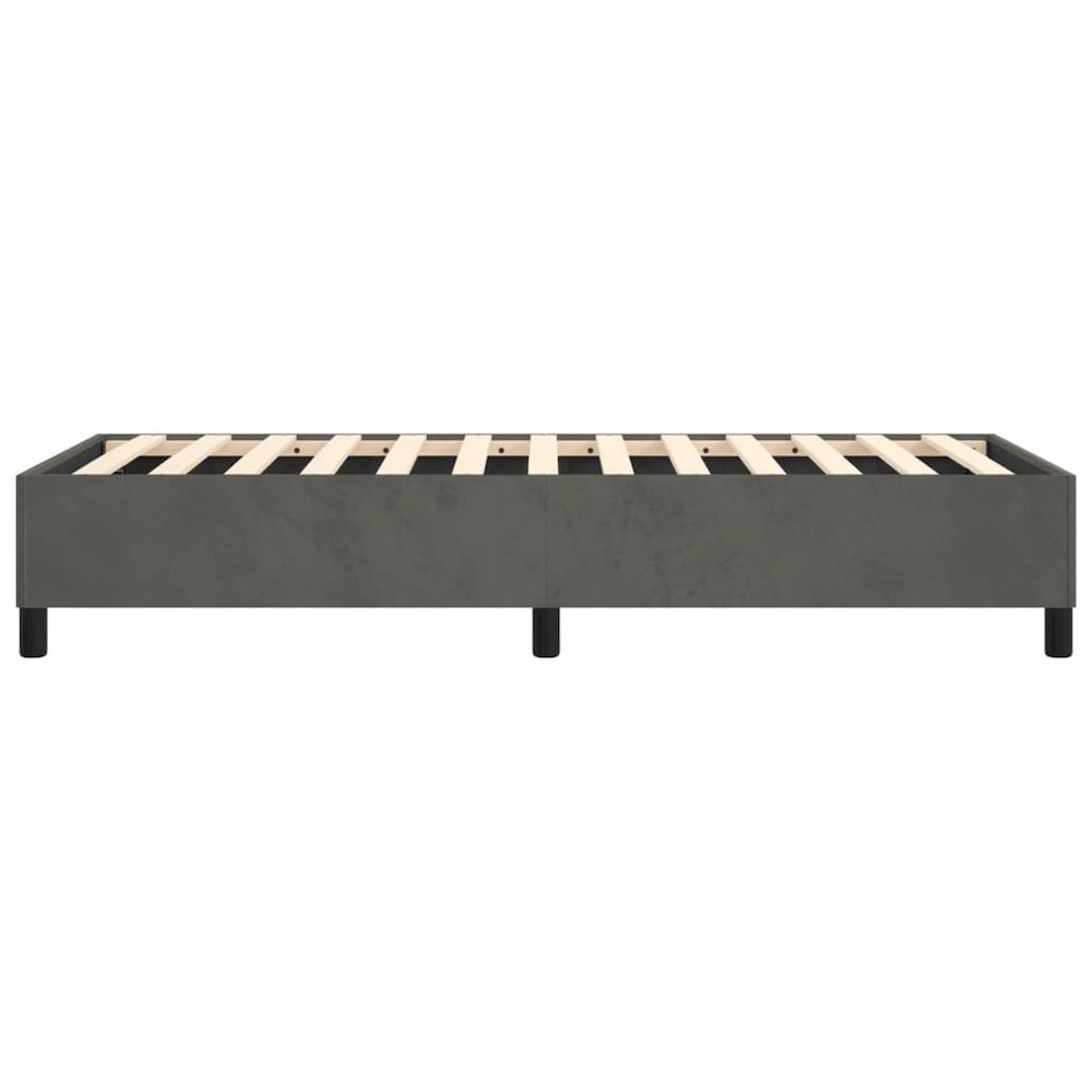 Bed Frame Dark Grey Velvet (100% polyester), Plywood, Engineered wood. Picture 5