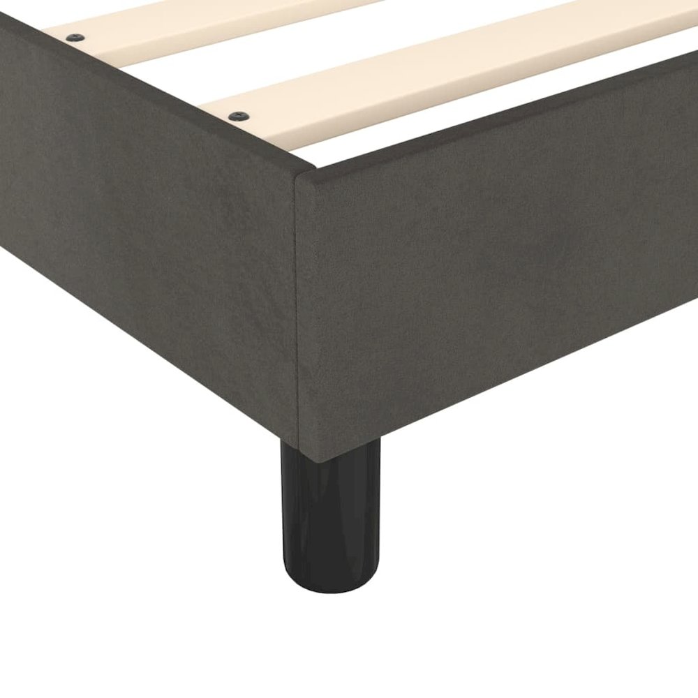 Bed Frame Dark Grey Velvet (100% polyester), Plywood, Engineered wood. Picture 7