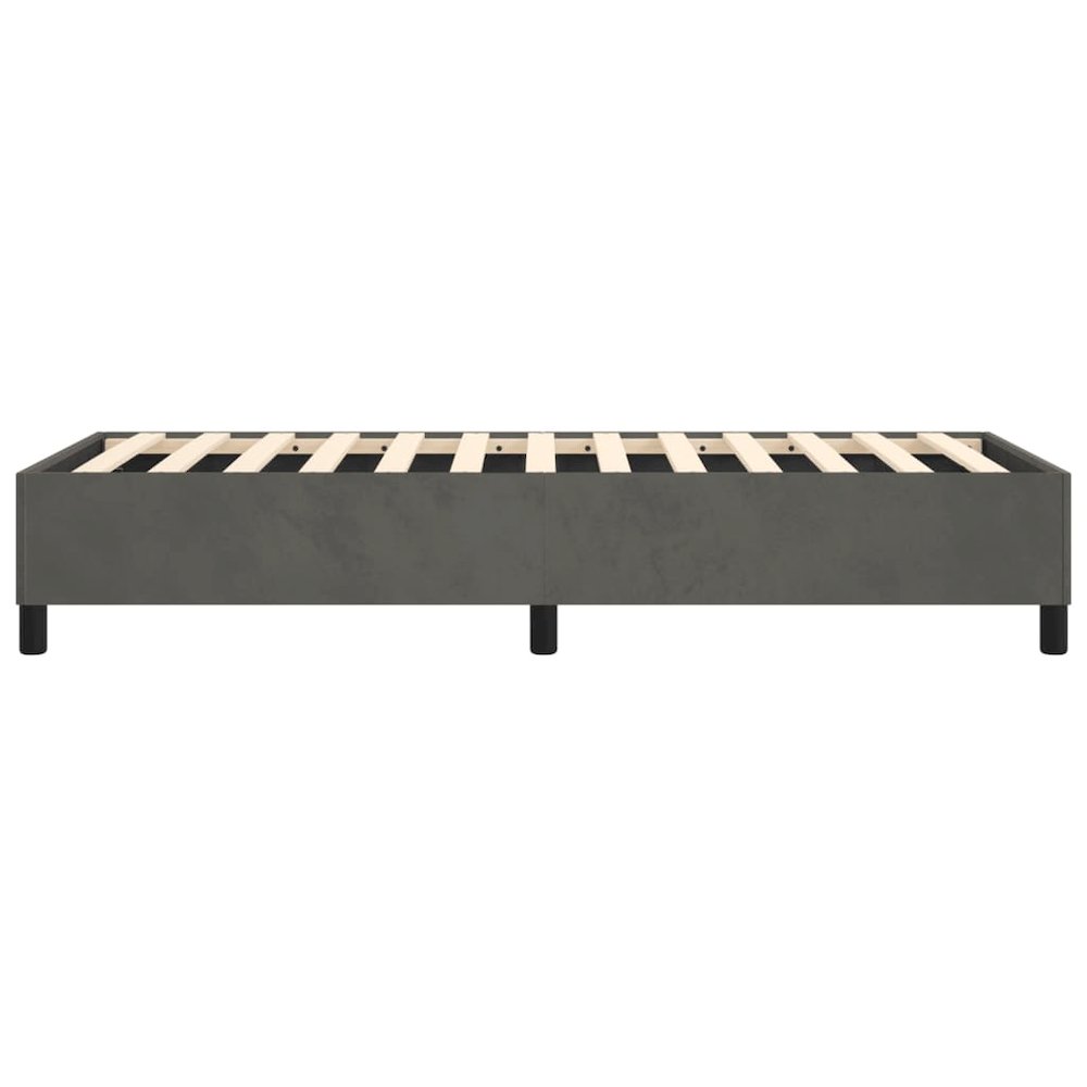 Bed Frame Dark Grey Velvet (100% polyester), Plywood, Engineered wood. Picture 6