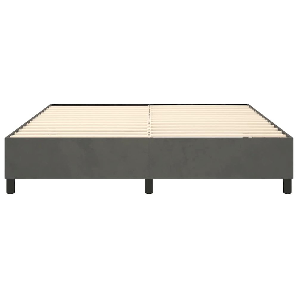 Bed Frame Dark Grey Velvet (100% polyester), plywood, engineered wood. Picture 5