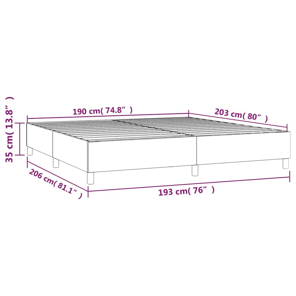 Bed Frame Dark Grey Velvet (100% polyester), plywood, engineered wood. Picture 9