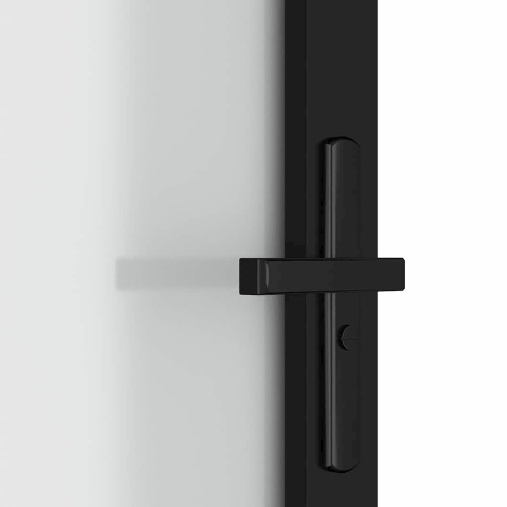 Interior Door 36.6"x79.3" Black Matt Glass and Aluminum. Picture 6