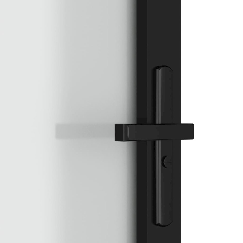 Interior Door 32.7"x79.3" Black Matt Glass and Aluminum. Picture 6