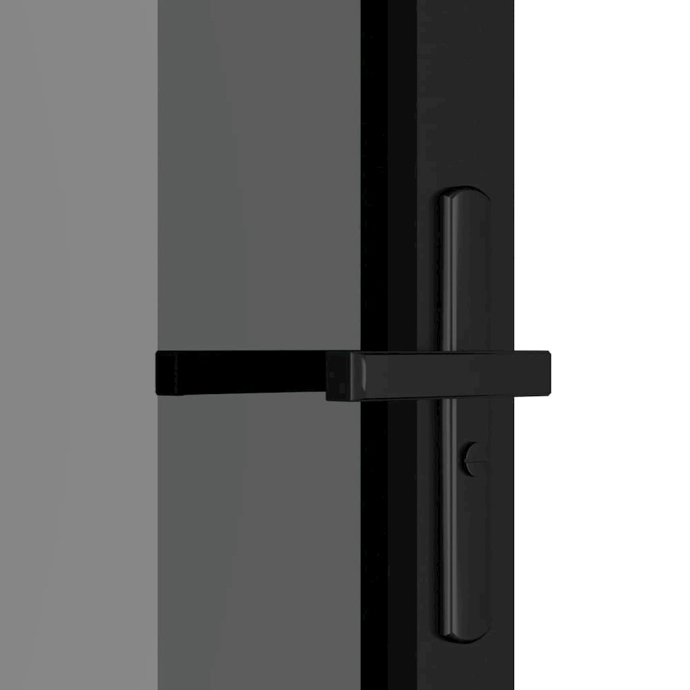 Interior Door 29.9"x79.3" Black ESG Glass and Aluminum. Picture 6