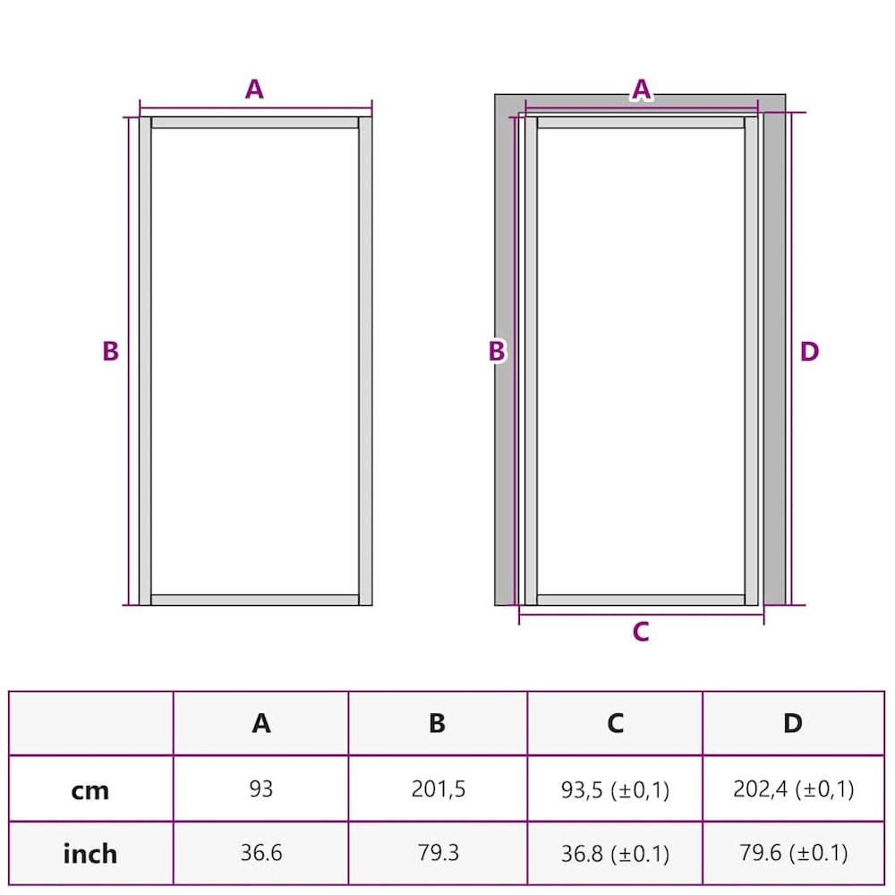 Interior Door 36.6"x79.3" Black ESG Glass and Aluminum. Picture 8