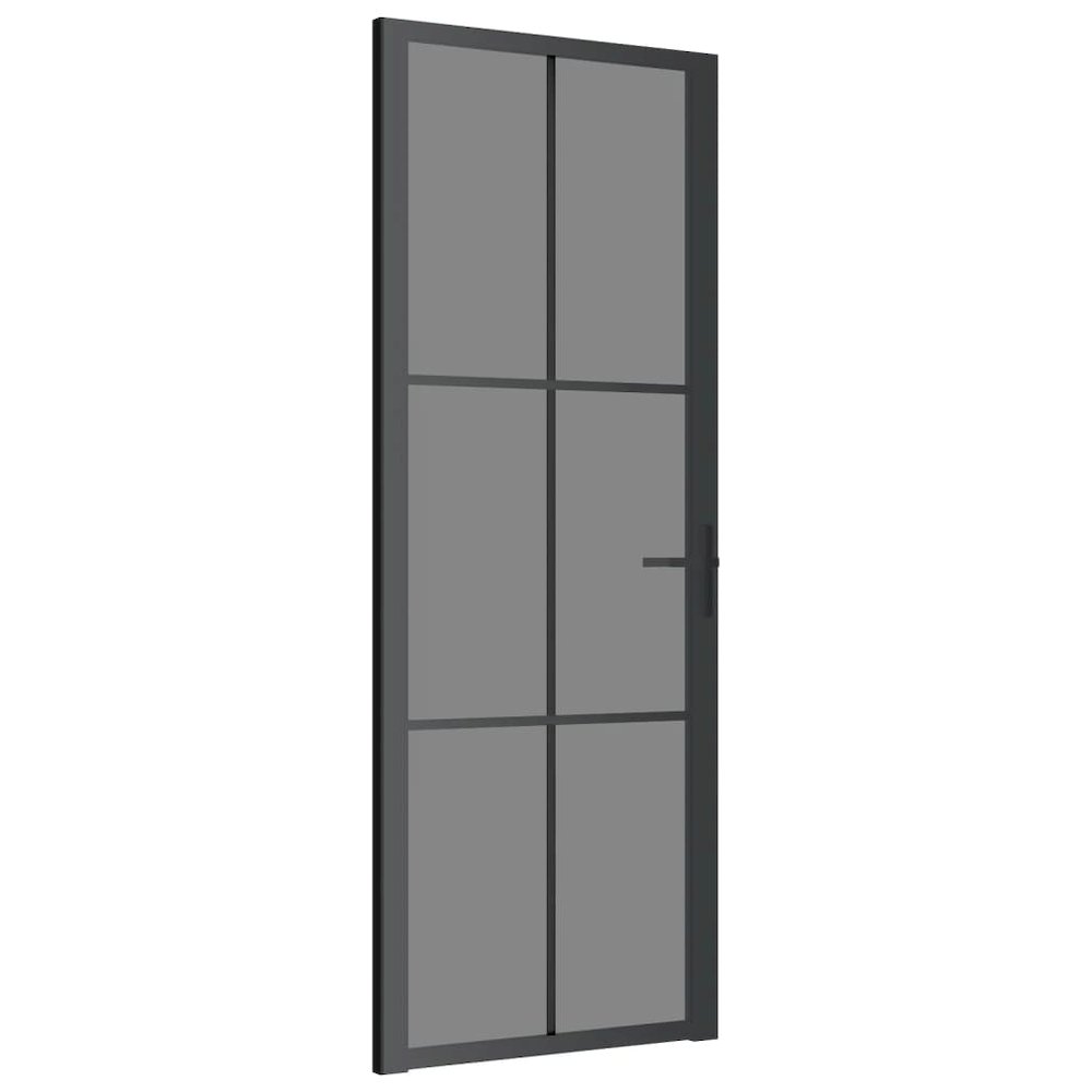 Interior Door 29.9"x79.3" Black ESG Glass and Aluminum. Picture 1