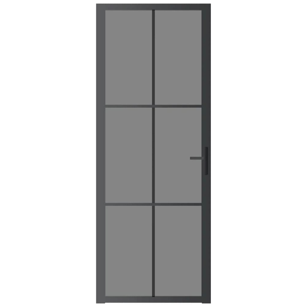 Interior Door 29.9"x79.3" Black ESG Glass and Aluminum. Picture 3