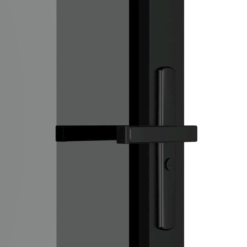 Interior Door 29.9"x79.3" Black ESG Glass and Aluminum. Picture 6