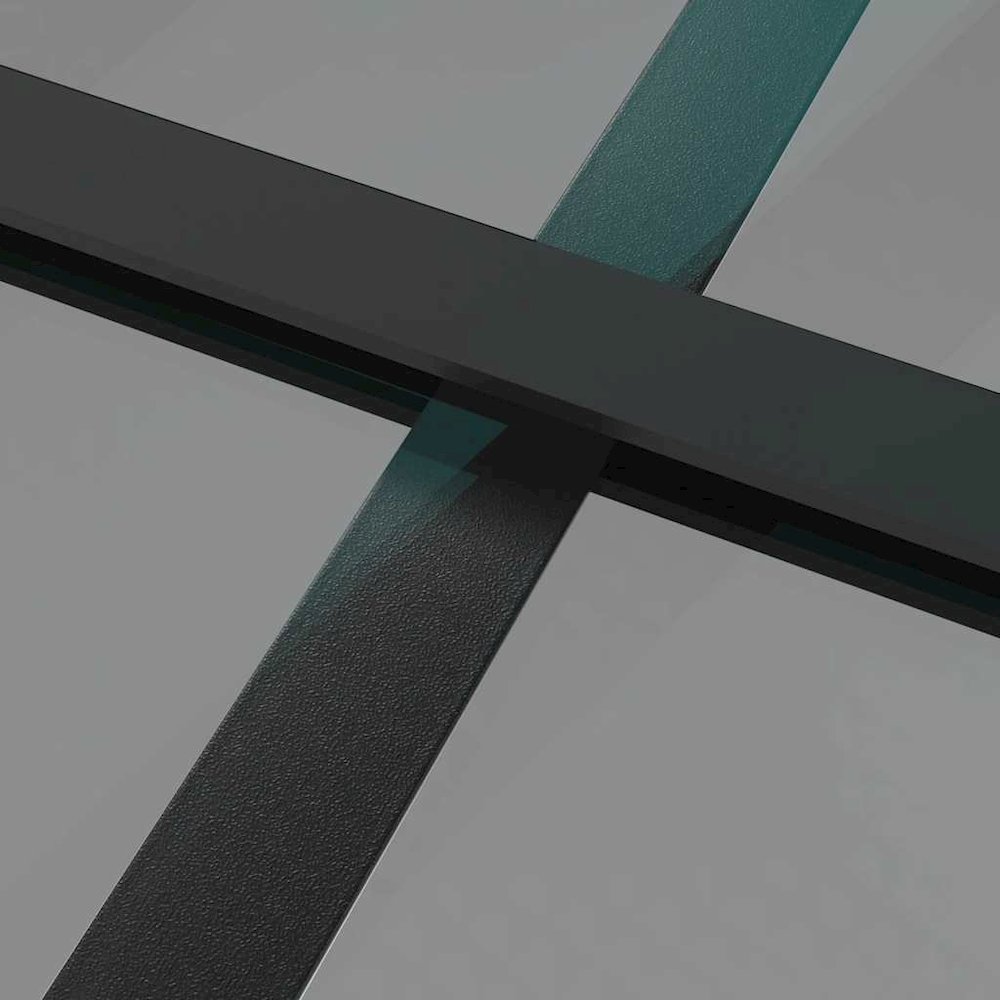 Interior Door 29.9"x79.3" Black ESG Glass and Aluminum. Picture 7