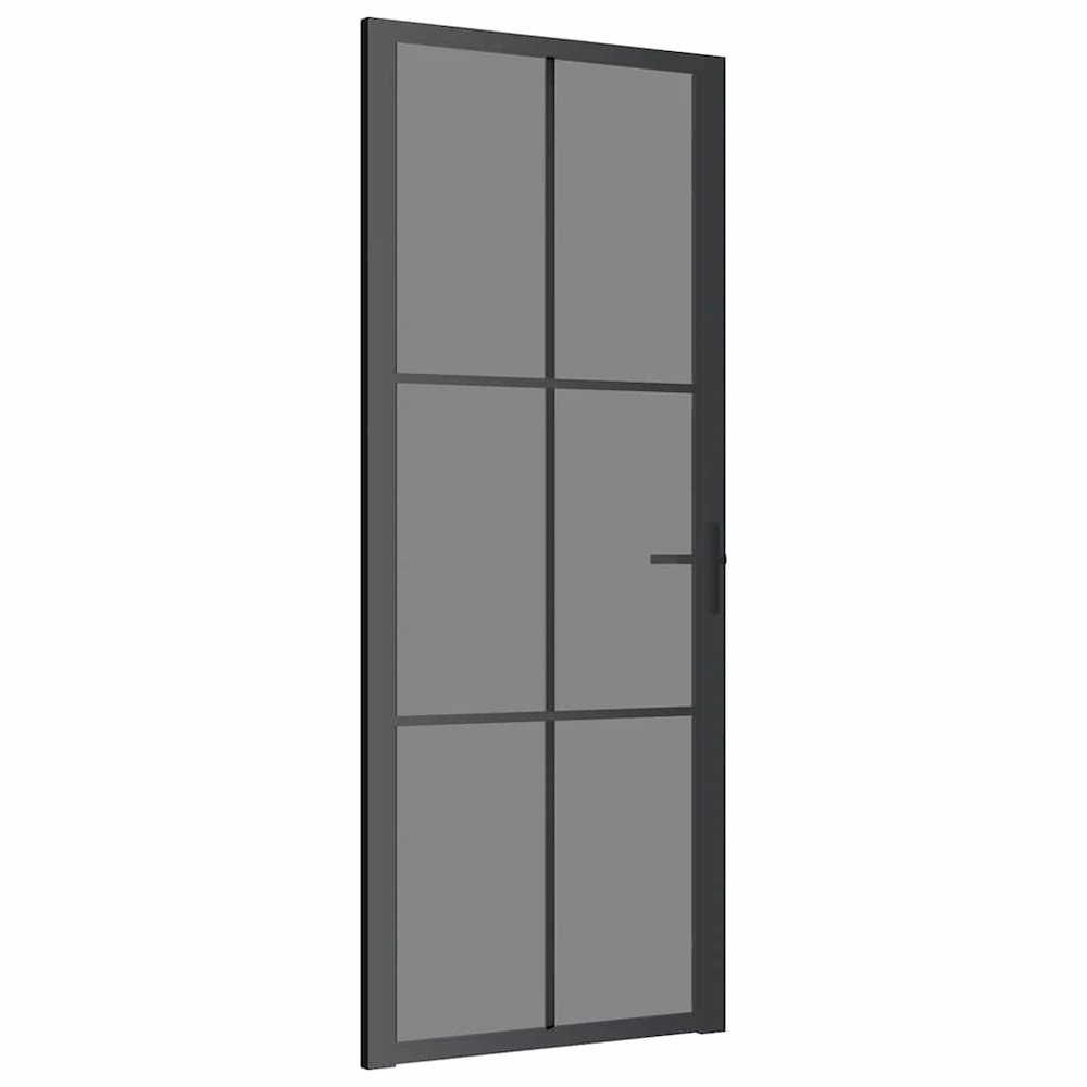 Interior Door 32.7"x79.3" Black ESG Glass and Aluminum. Picture 1