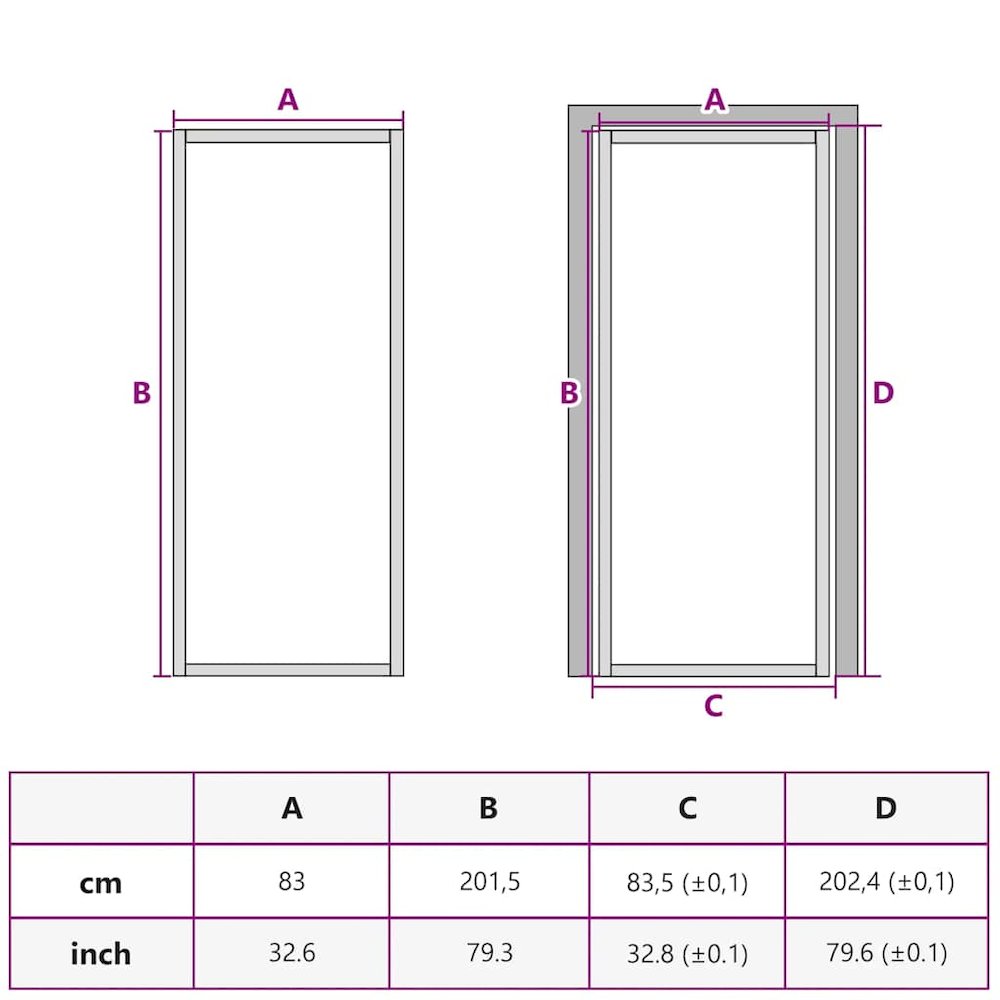 Interior Door 32.7"x79.3" Black ESG Glass and Aluminum. Picture 9