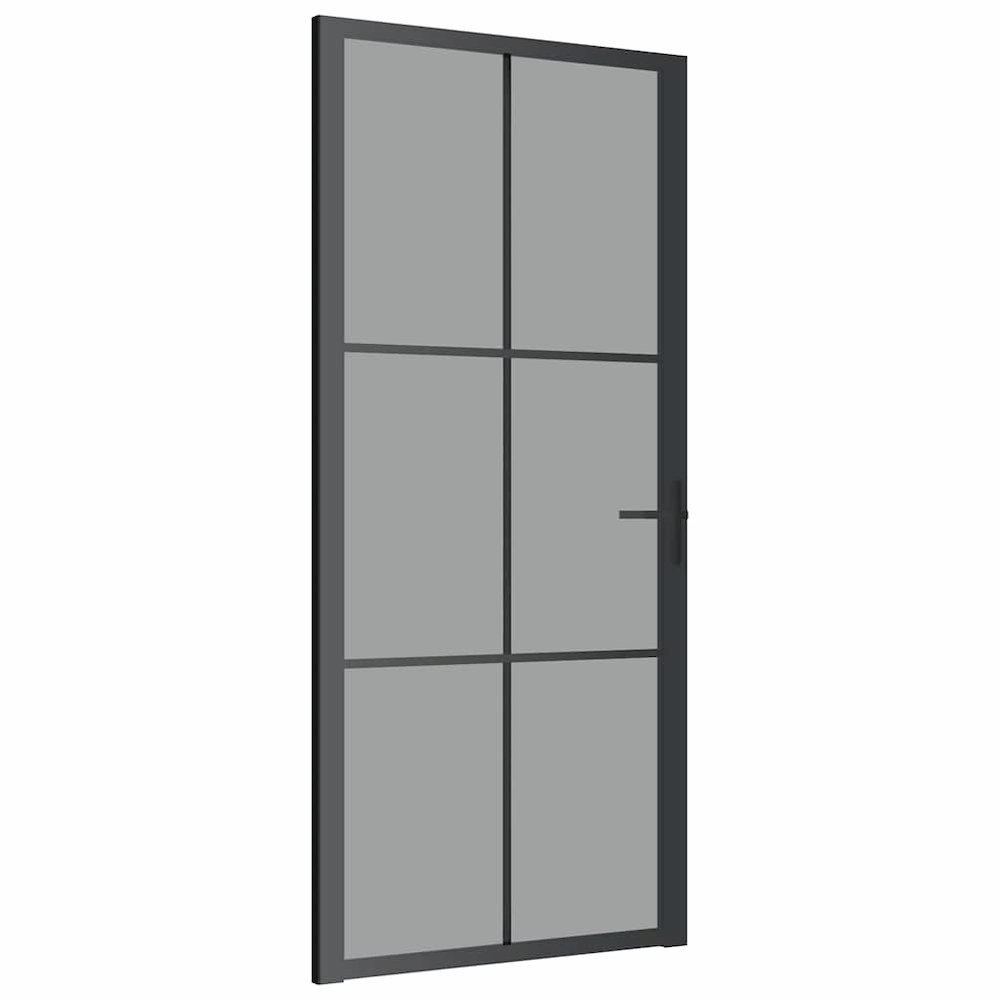Interior Door 36.6"x79.3" Black ESG Glass and Aluminum. Picture 1