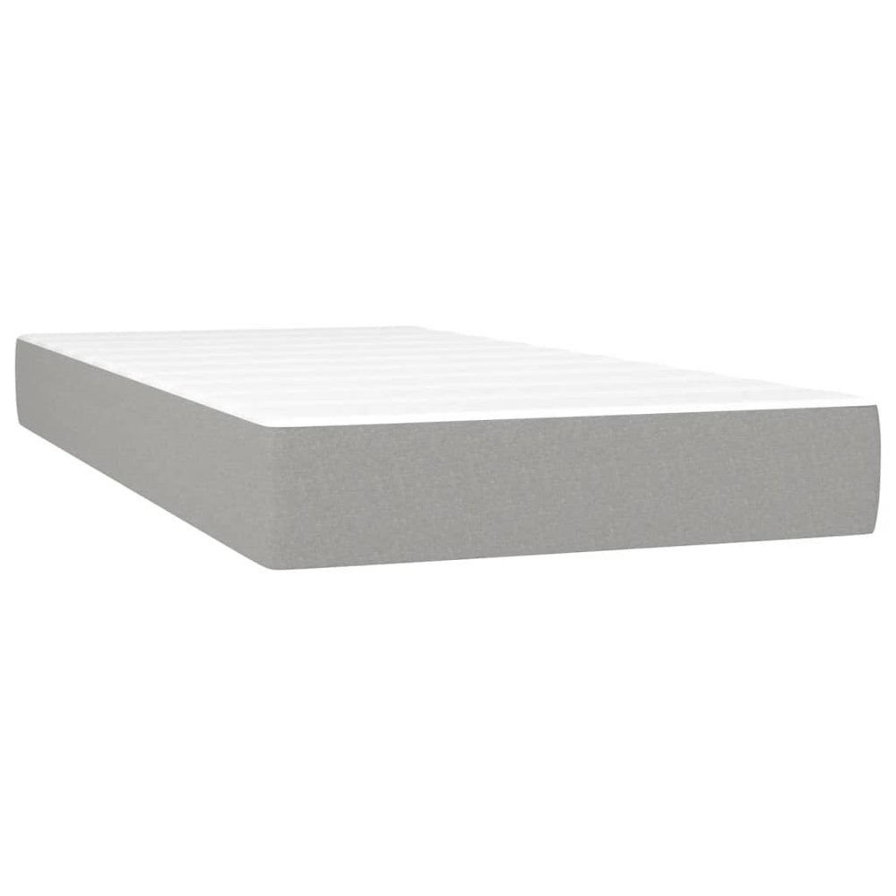 Box Spring Bed with Mattress Light Gray 39.4"x79.9" Twin XL Fabric. Picture 5