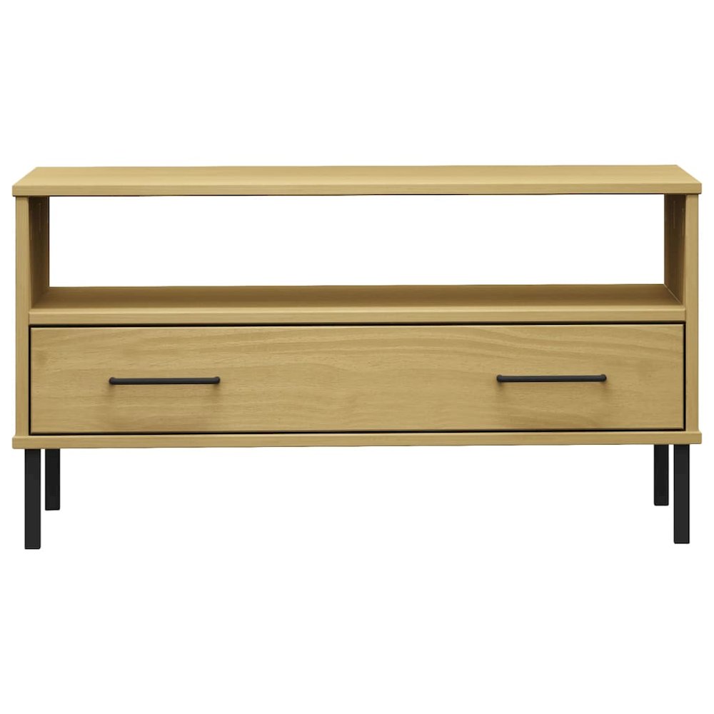 Coffee Table Brown Solid pine wood, metal Standard Coffee Table. Picture 4