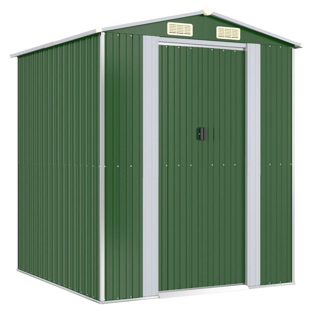 Garden Shed Green Galvanized Steel Large Garden Shed. Picture 2
