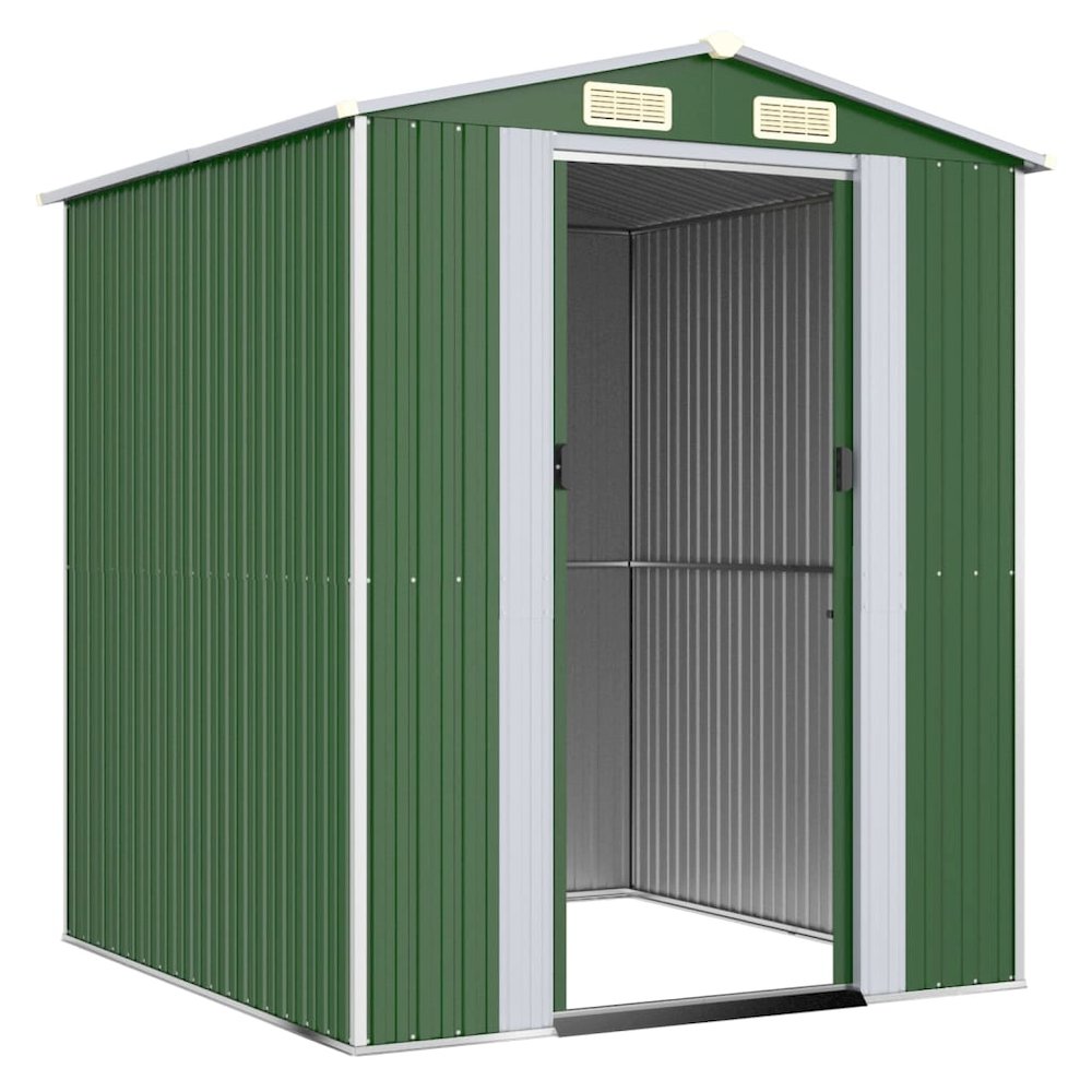 Garden Shed Green Galvanized Steel Large Garden Shed. Picture 3