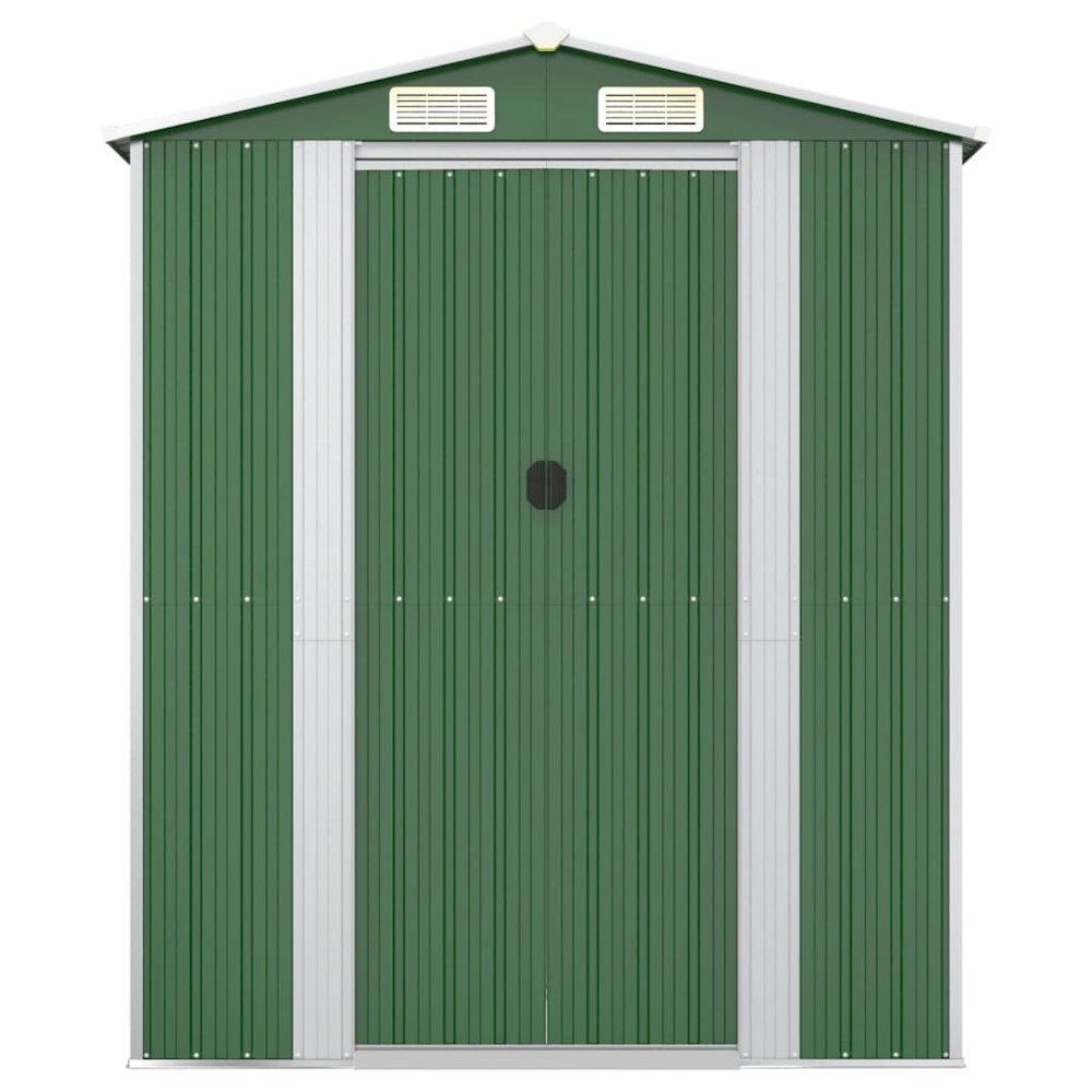 Garden Shed Green Galvanized Steel Large Garden Shed. Picture 4