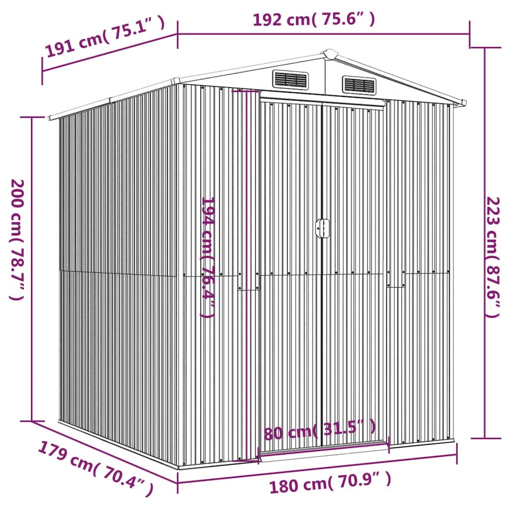 Garden Shed Green Galvanized Steel Large Garden Shed. Picture 8