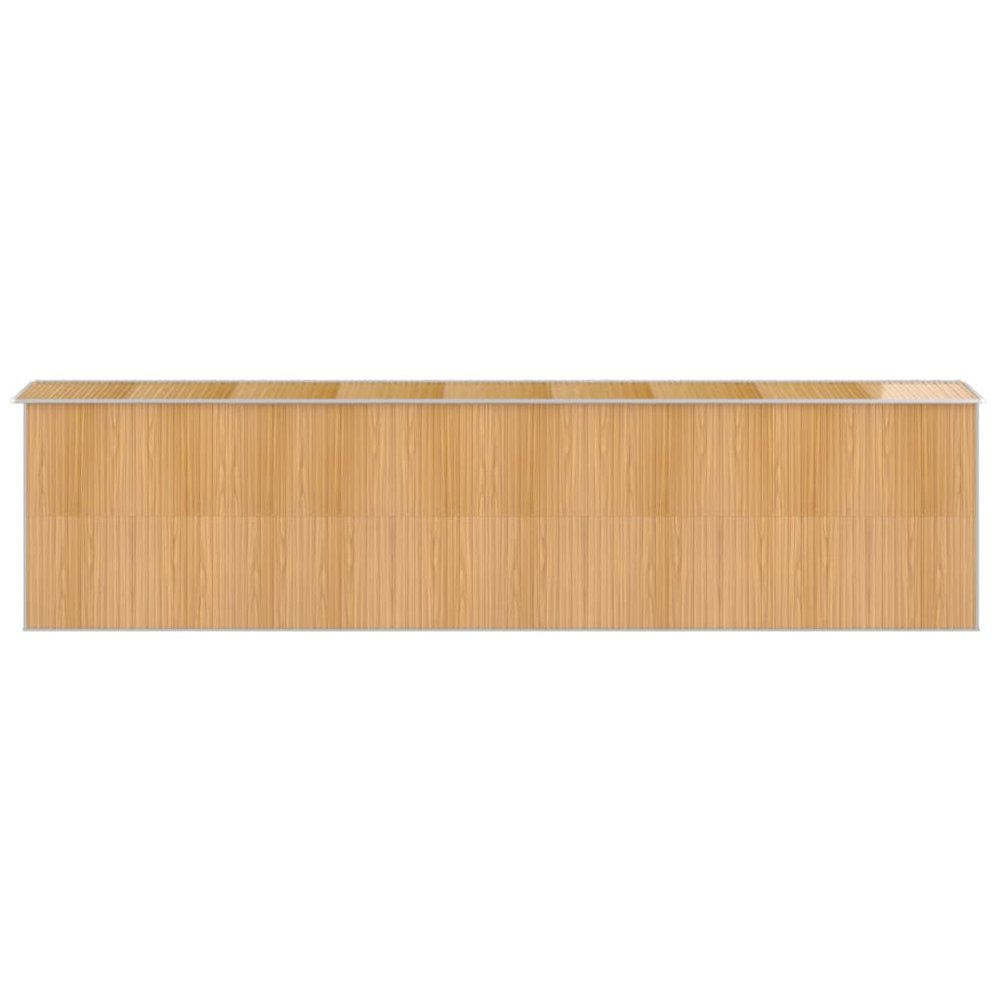 Garden Shed Light Brown Galvanized Steel Large Garden Shed. Picture 5
