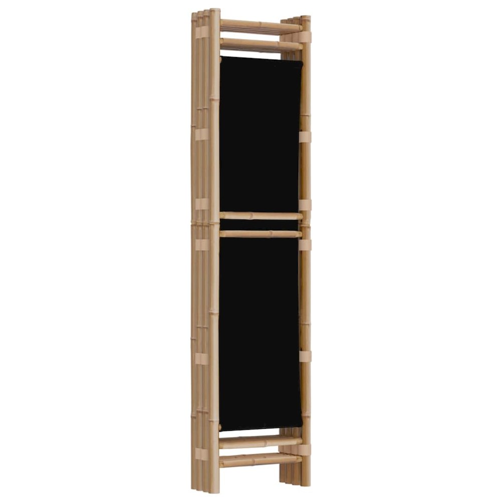 Folding 4-Panel Room Divider 63" Bamboo and Canvas. Picture 6