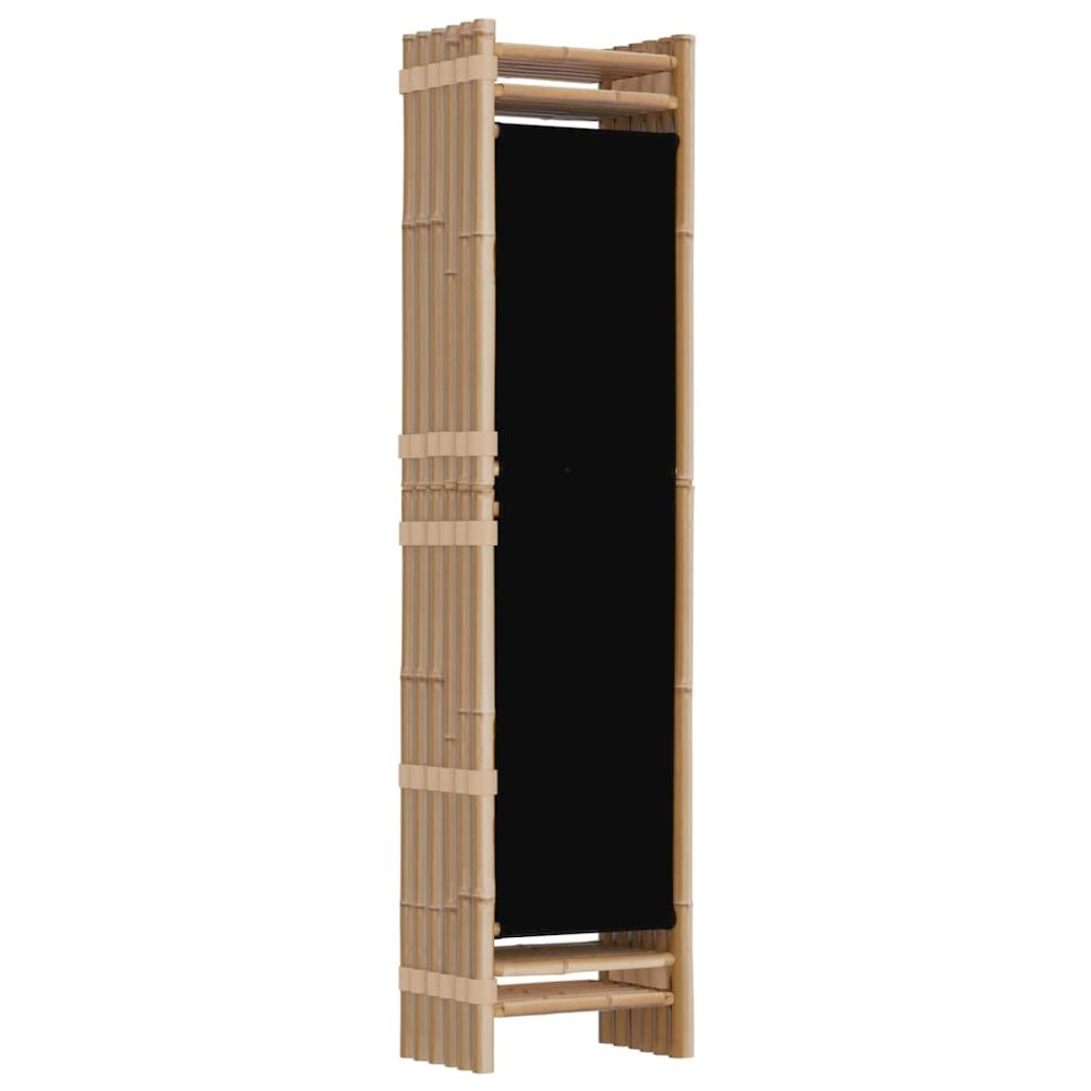 Folding 6-Panel Room Divider 94.5" Bamboo and Canvas. Picture 6