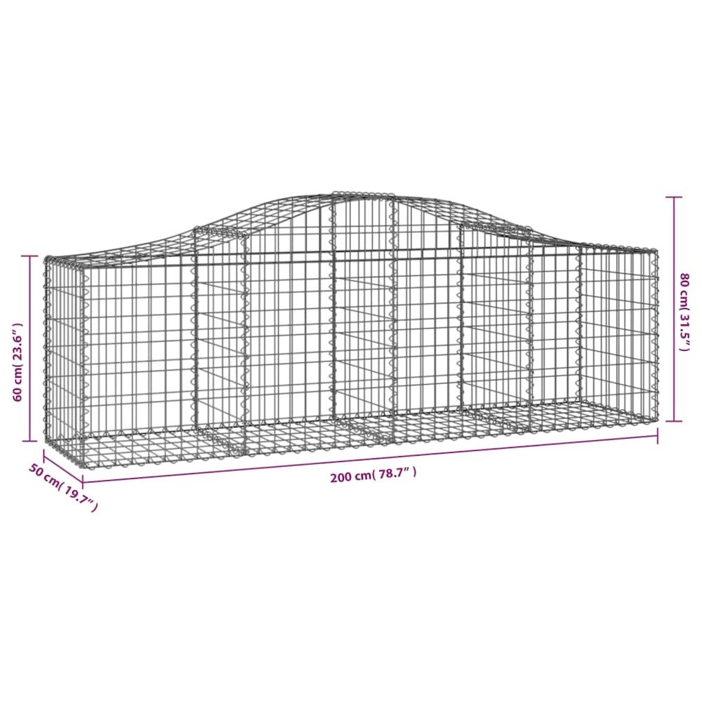Gabion Basket Silver Galvanized iron Large Durable. Picture 4