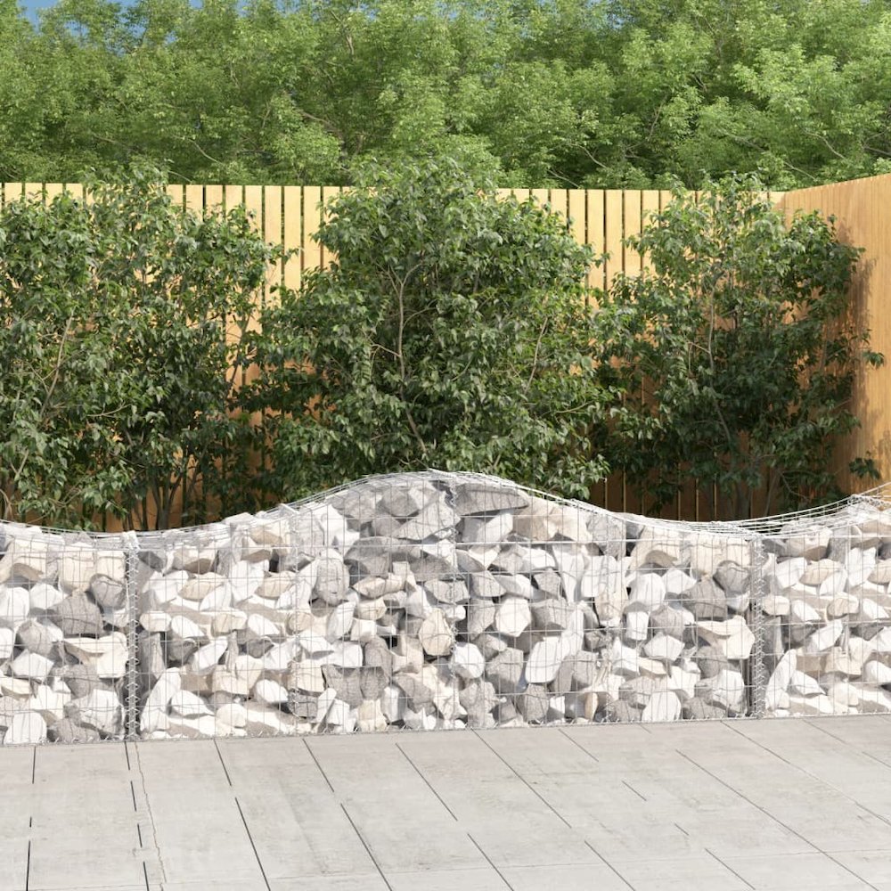 Gabion Basket Silver Galvanized iron Large Durable. Picture 5