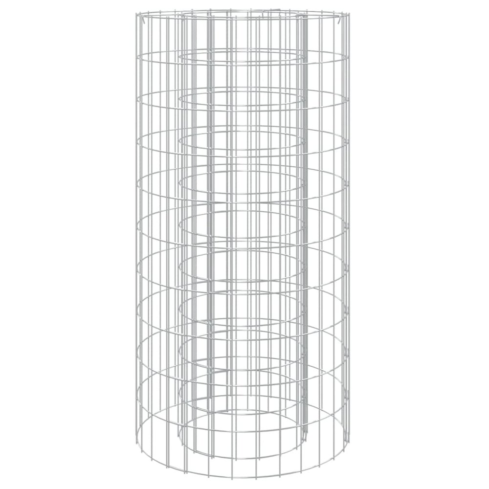 Gabion Fire Pit Ã˜ 19.7" Galvanized Iron. Picture 2