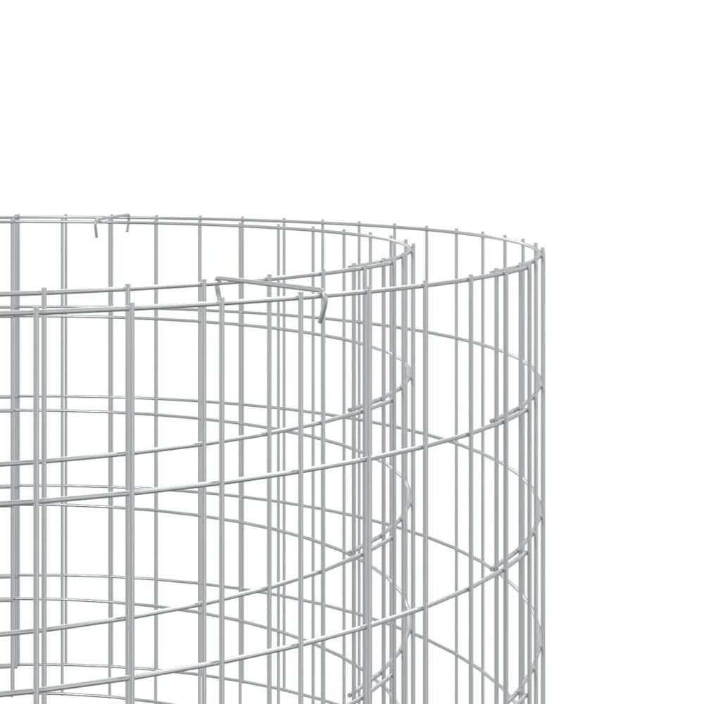 Gabion Fire Pit Ã˜ 39.4" Galvanized Iron. Picture 4