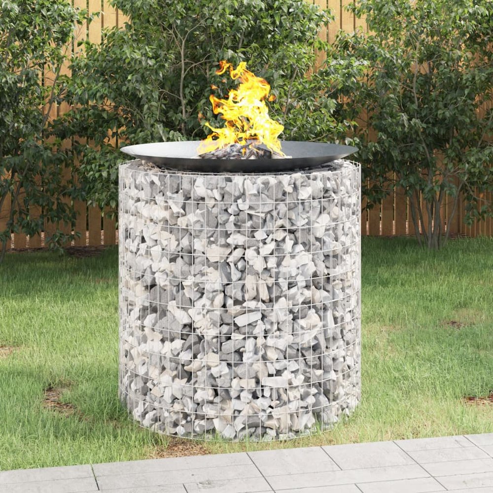 Gabion Fire Pit Ã˜ 39.4" Galvanized Iron. Picture 1