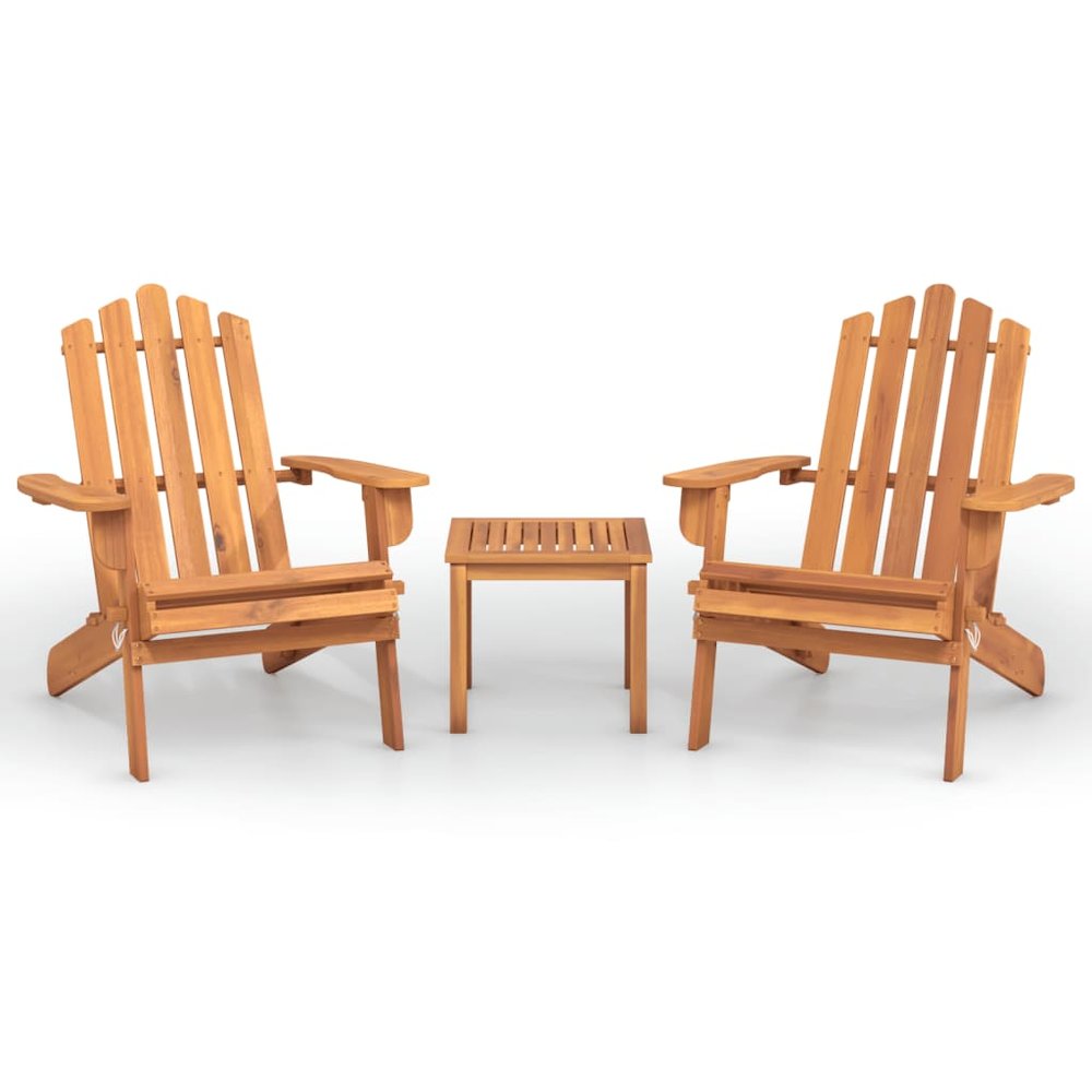 Garden Lounge Set Natural wood Solid Acacia wood Two Chairs. Picture 2