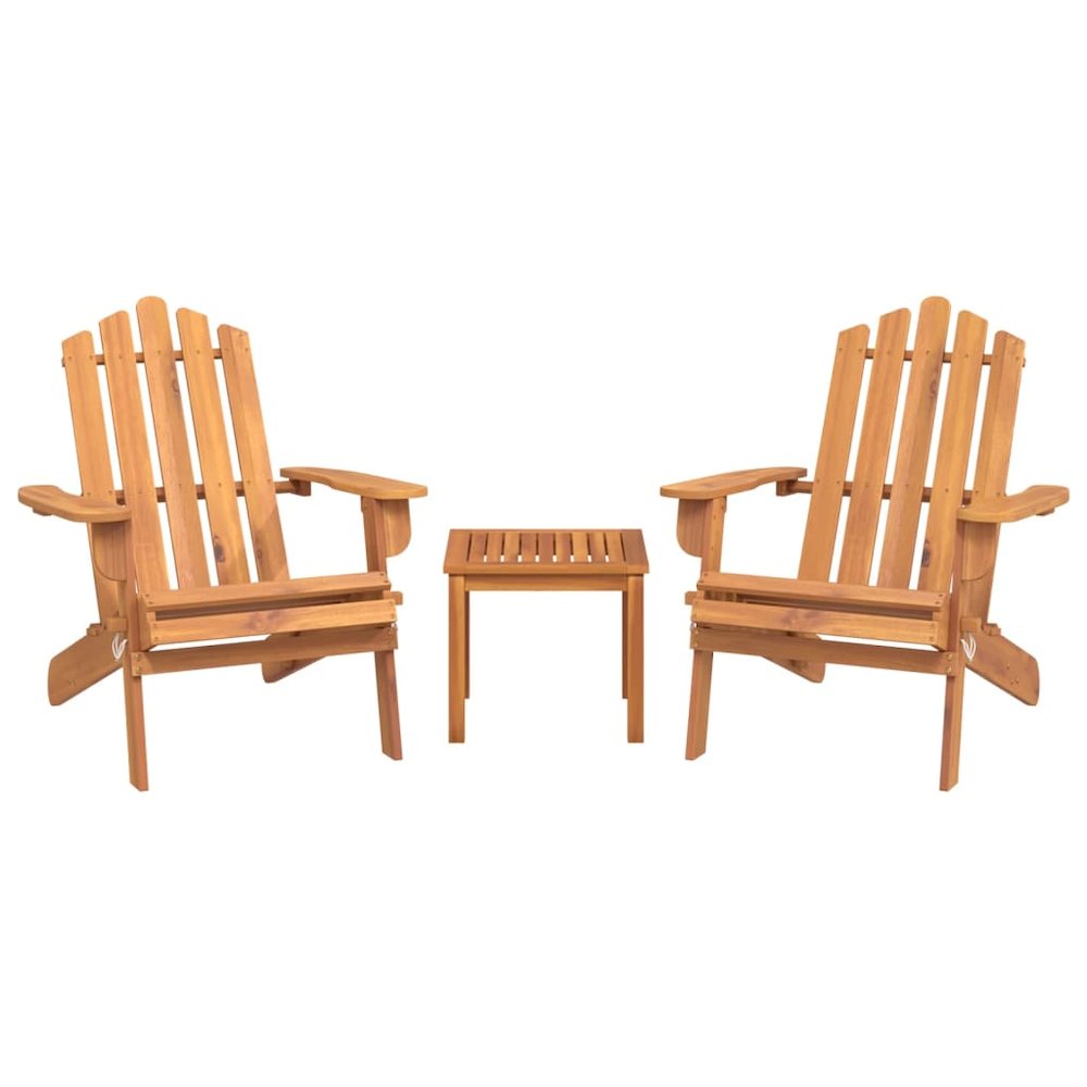 Garden Lounge Set Natural wood Solid Acacia wood Two Chairs. Picture 3