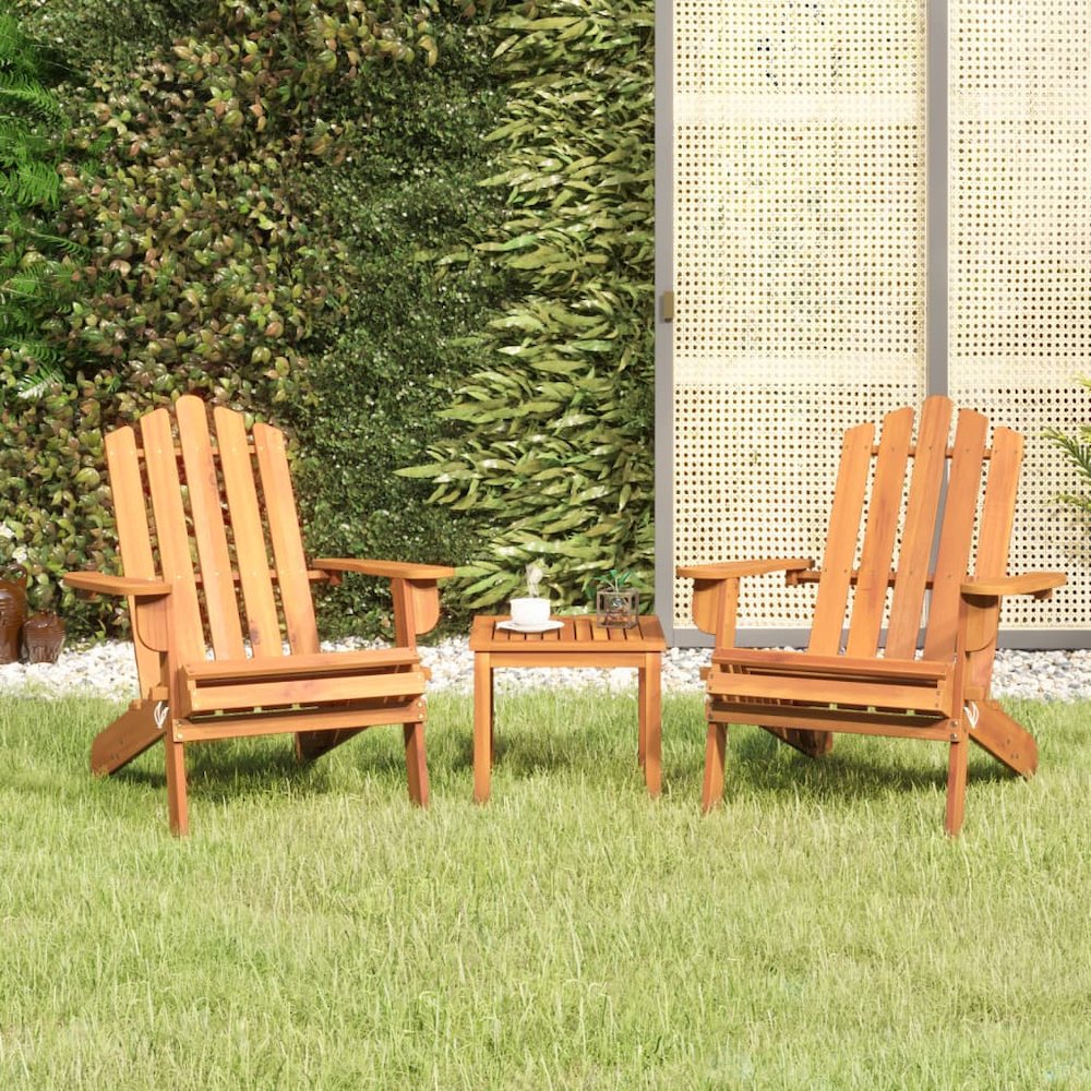 Garden Lounge Set Natural wood Solid Acacia wood Two Chairs. Picture 1
