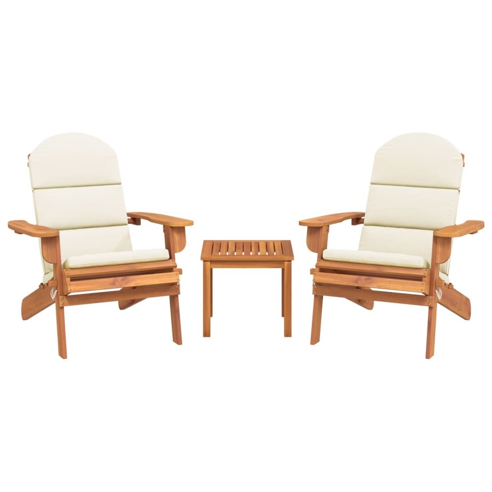 3 Piece Adirondack Patio Lounge Set Solid Wood Acacia. Picture 3