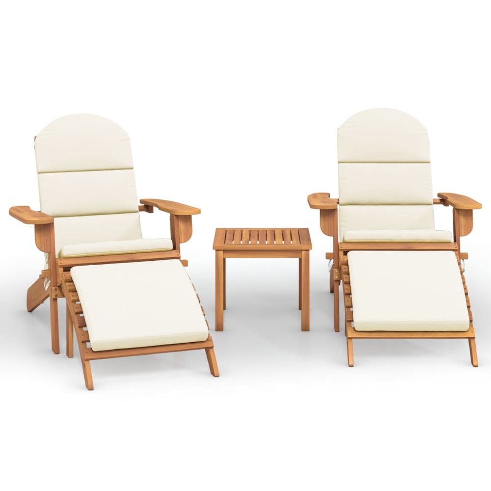 3 Piece Adirondack Patio Lounge Set Solid Wood Acacia. Picture 2