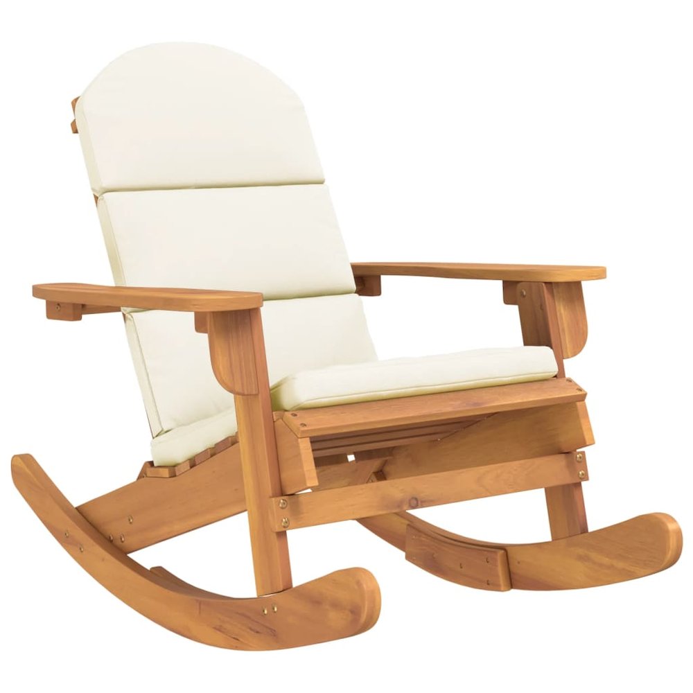 Garden Lounge Set Natural Wood, Cream white Solid acacia wood. Picture 4