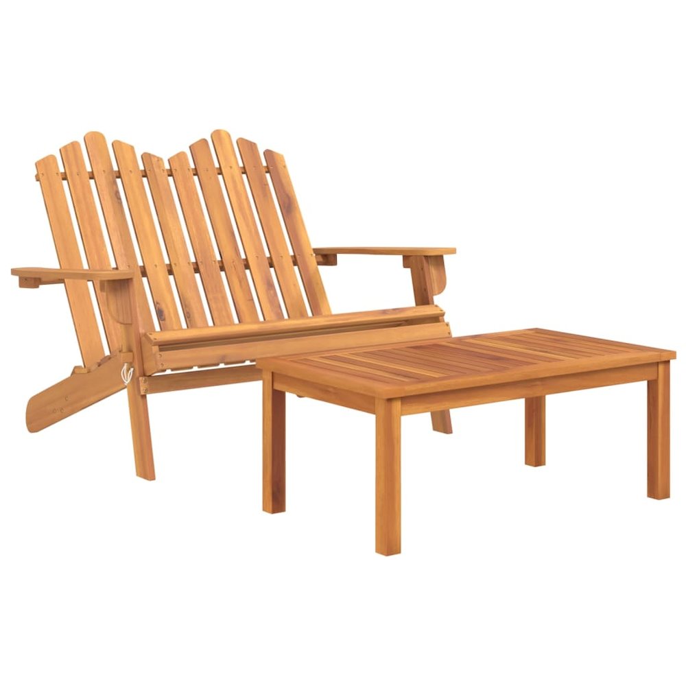 Garden Lounge Set Brown Solid Acacia Wood Medium Foldable. Picture 4