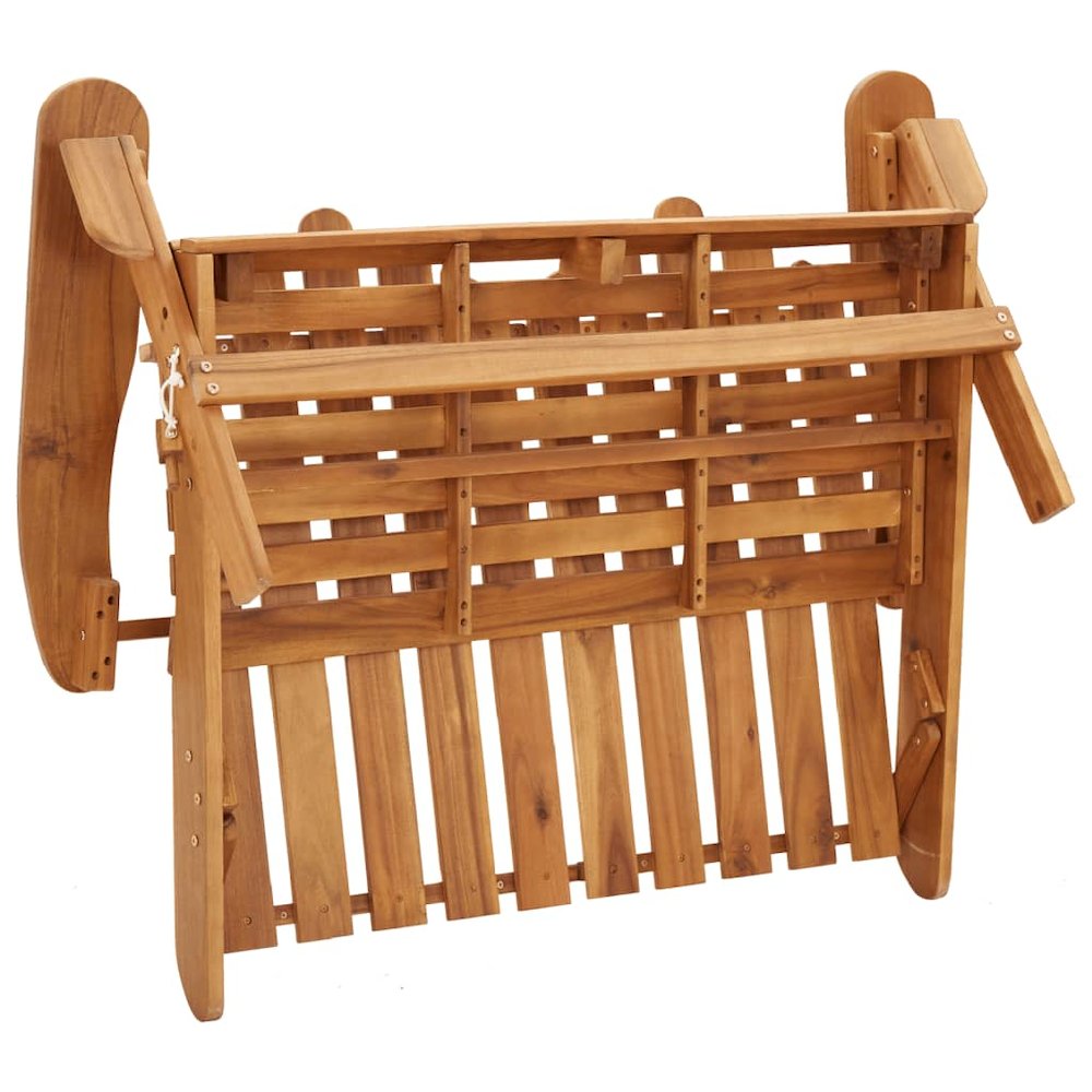 Garden Lounge Set Brown Solid Acacia Wood Medium Foldable. Picture 6