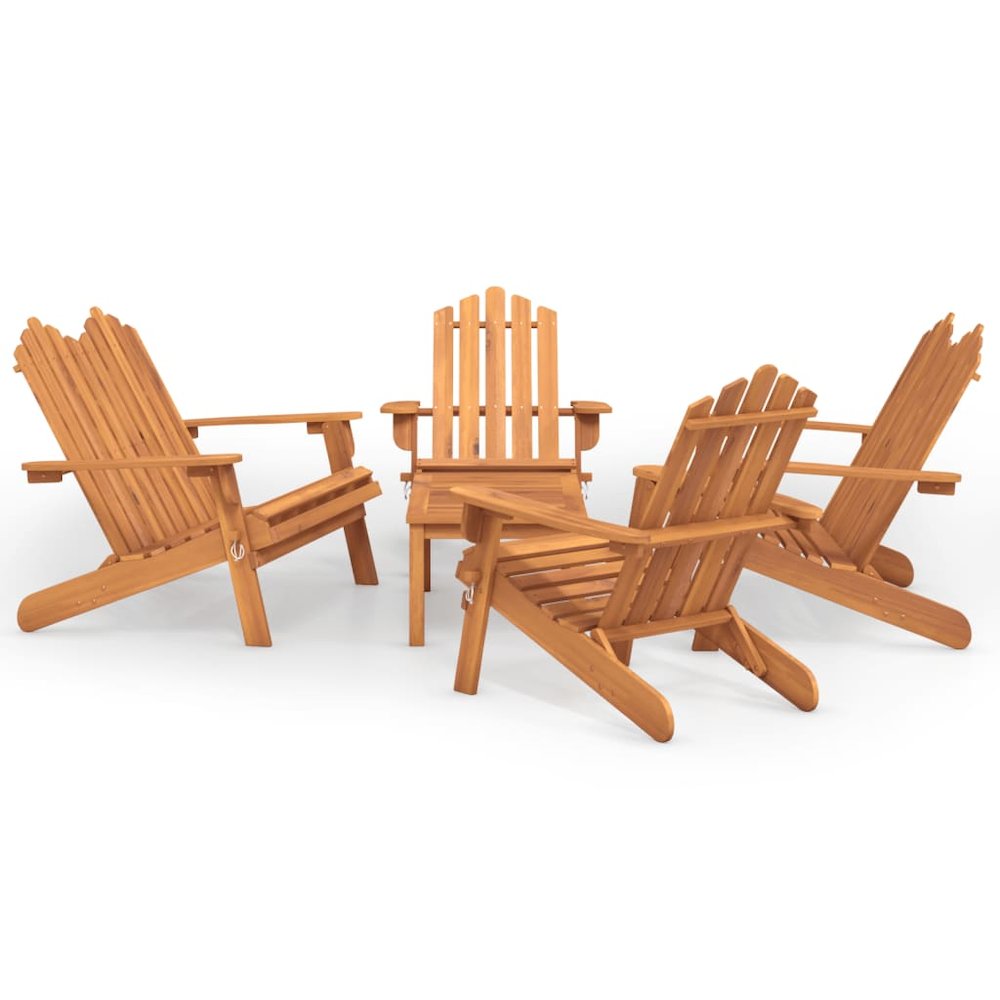 Garden Lounge Set Natural wood Solid acacia wood Medium. Picture 2