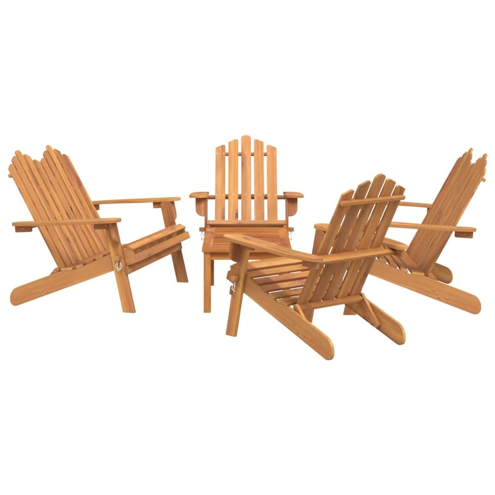 Garden Lounge Set Natural wood Solid acacia wood Medium. Picture 3