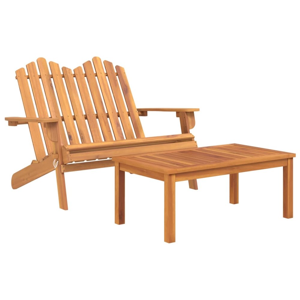 Garden Lounge Set Natural wood Solid acacia wood Medium. Picture 4