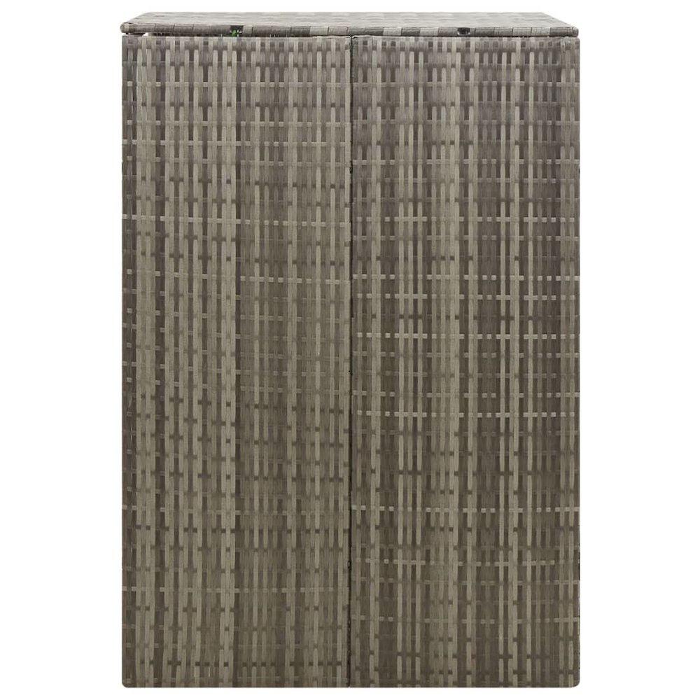 Single Wheelie Bin Shed Gray 27.6"x31.5"x46.1" Poly Rattan. Picture 5