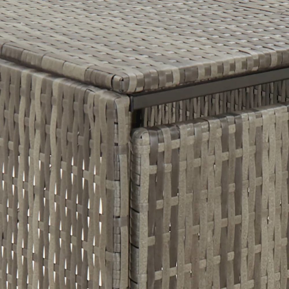 Double Wheelie Bin Shed Gray 55.1"x31.5"x46.1" Poly Rattan. Picture 6