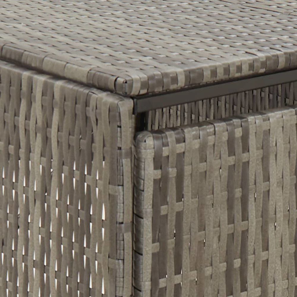Quadruple Wheelie Bin Shed Gray 107.9"x31.5"x46.1" Poly Rattan. Picture 6