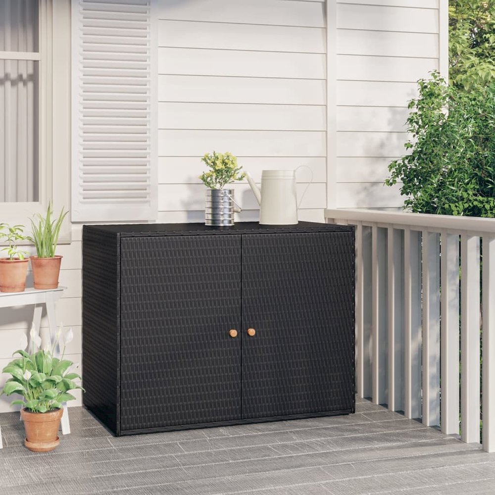 Garden Storage Cabinet Black. Picture 1