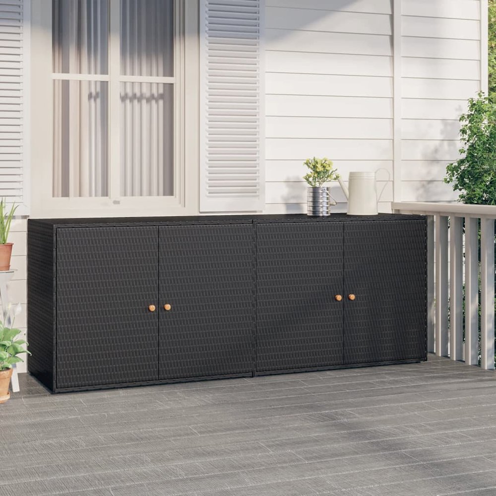 Garden Storage Cabinet Black. Picture 1