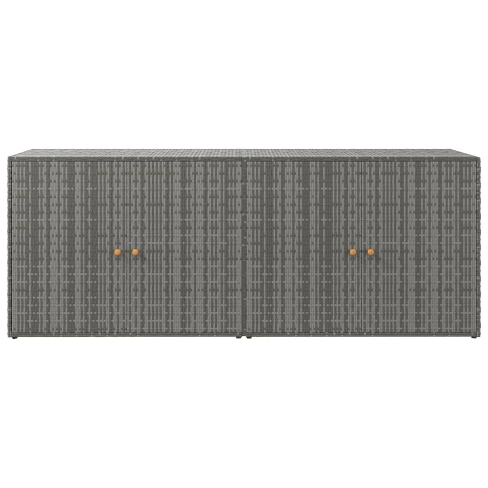 Garden Storage Cabinet Grey PE Rattan Medium. Picture 4