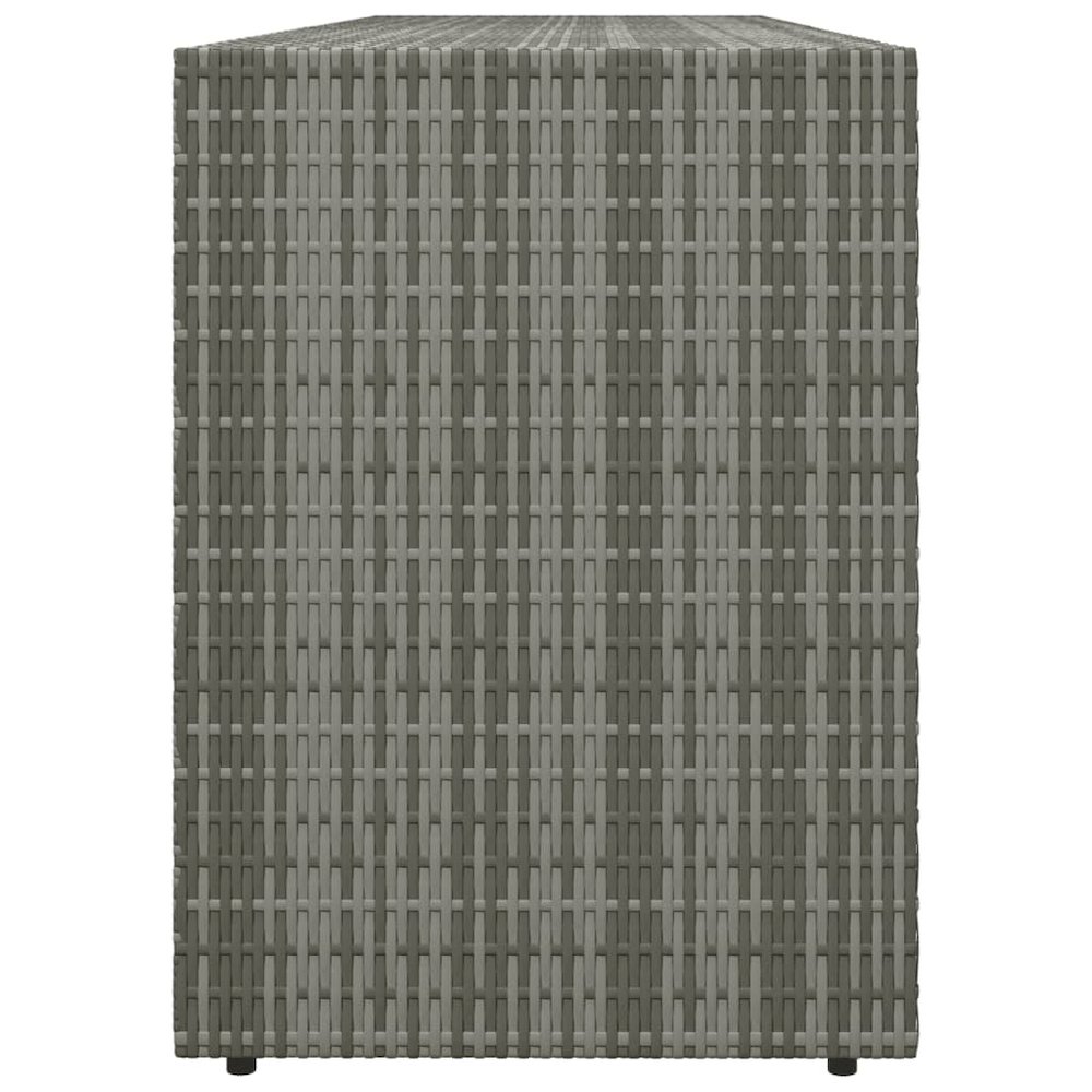 Garden Storage Cabinet Grey PE Rattan Medium. Picture 5