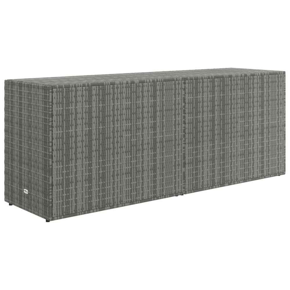 Garden Storage Cabinet Grey PE Rattan Medium. Picture 6
