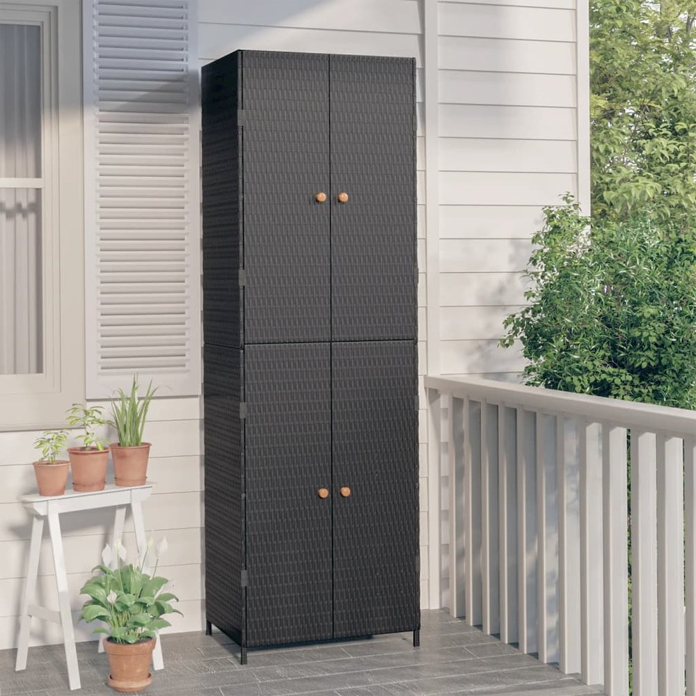 Garden Storage Cabinet Black. Picture 1